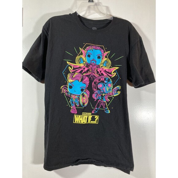 Marvel Studios WHAT IF...? Funko Pop T-Shirt feat. Dr. Strange (XL) • Neon • EUC - Picture 1 of 4